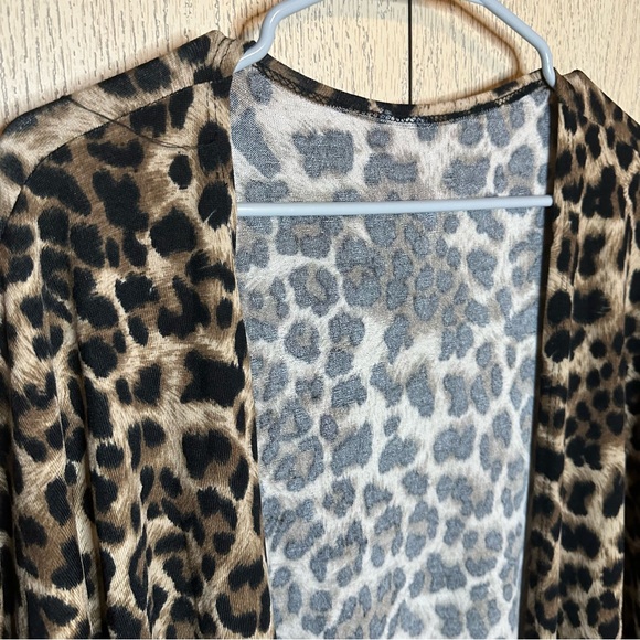 Animal Print Kimono Cardigan with Fringe. Soft Comfy Chic - Picture 5 of 10